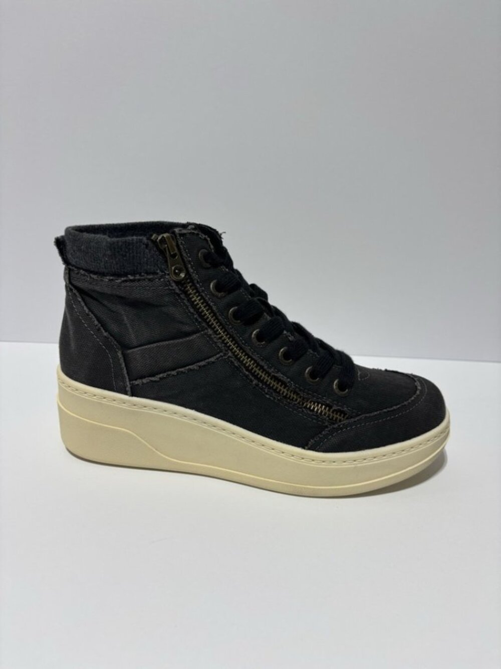 Blowfish Malibu Women’s Camden Black Canvas Wedge Sneakers, Size 9 M